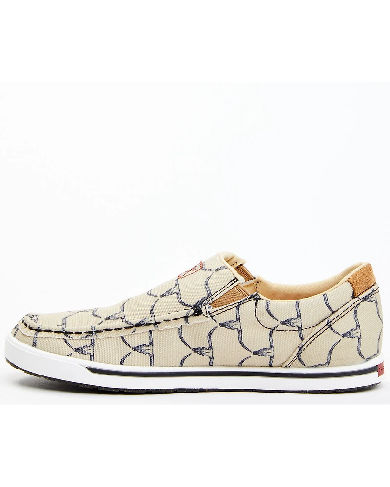 Twisted X Women's Steerhead Skull Print Slip-On Casual Shoe - Moc Toe