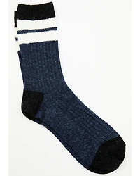 Brother's and Sons Men's Blue Rugby Stripe Crew Socks