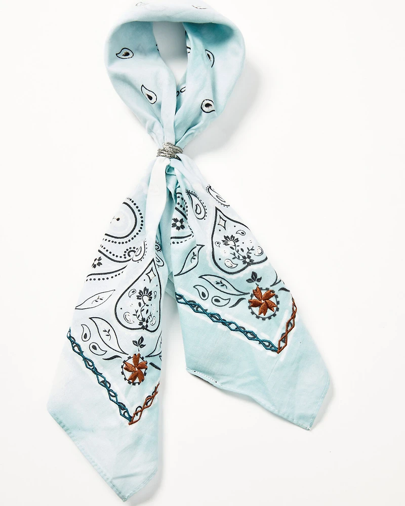 Idyllwind Women's Margo Lane Bandana Bolo Pastel Blue Necklace
