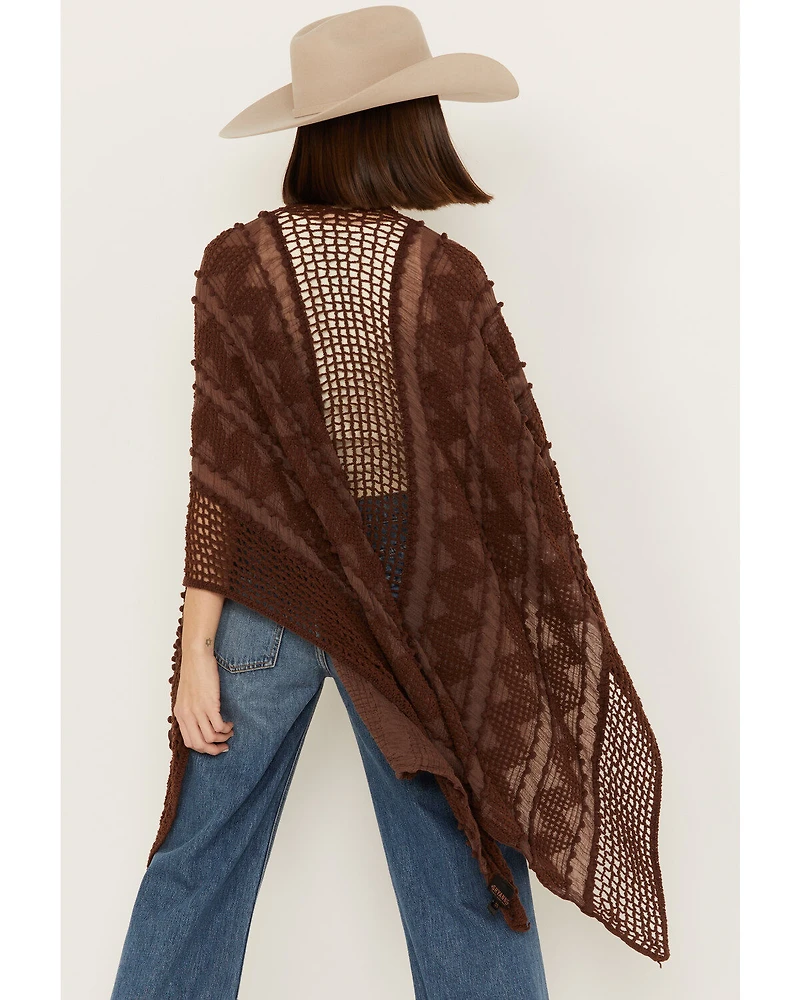 Shyanne Women's Chevron Tassel Chenille Shawl