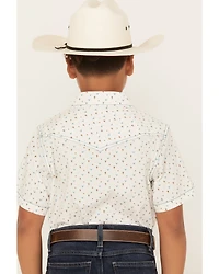 Cody James Boys' Bull Cactus Short Sleeve Snap Western Shirt