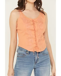 Rock & Roll Denim Women's Embroidered Corset Tank
