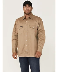 Forge Workwear Men's FR Solid Long Sleeve Snap Work Shirt