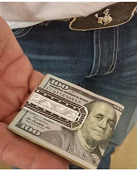 Montana Silversmiths Men's Roped Horseshoe Nail Head Money Clip