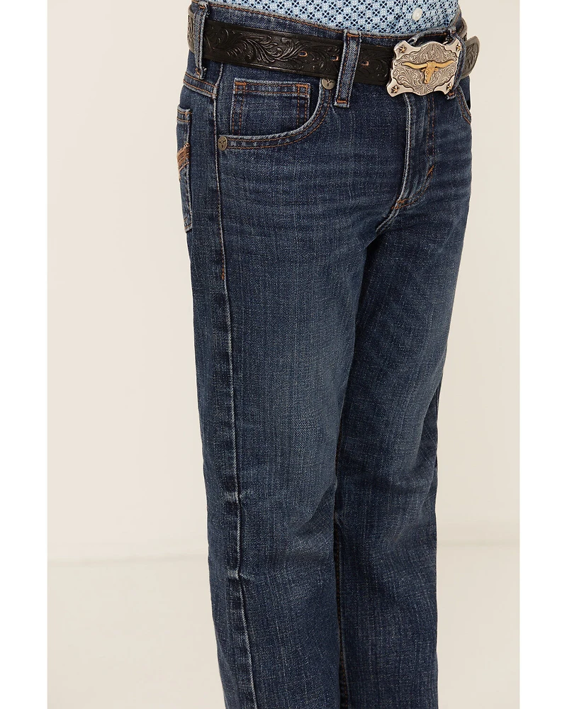 Wrangler 20X Little Boys' Barksdale Dark Wash Vintage Bootcut Stretch Denim Jeans