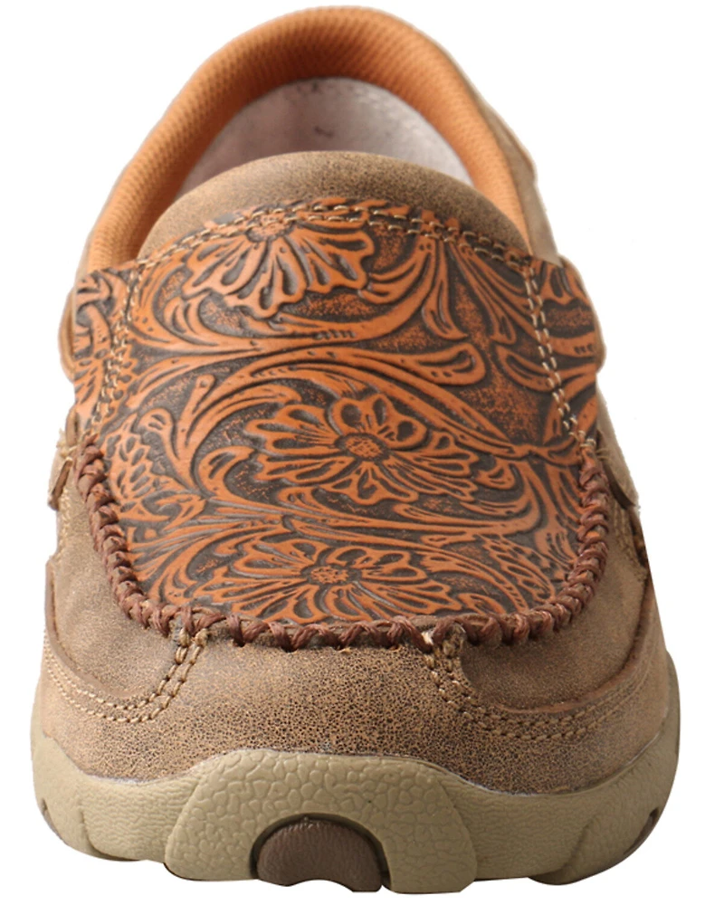 Twisted X Women's Tooled Slip-On Driving Moc Shoes - Toe