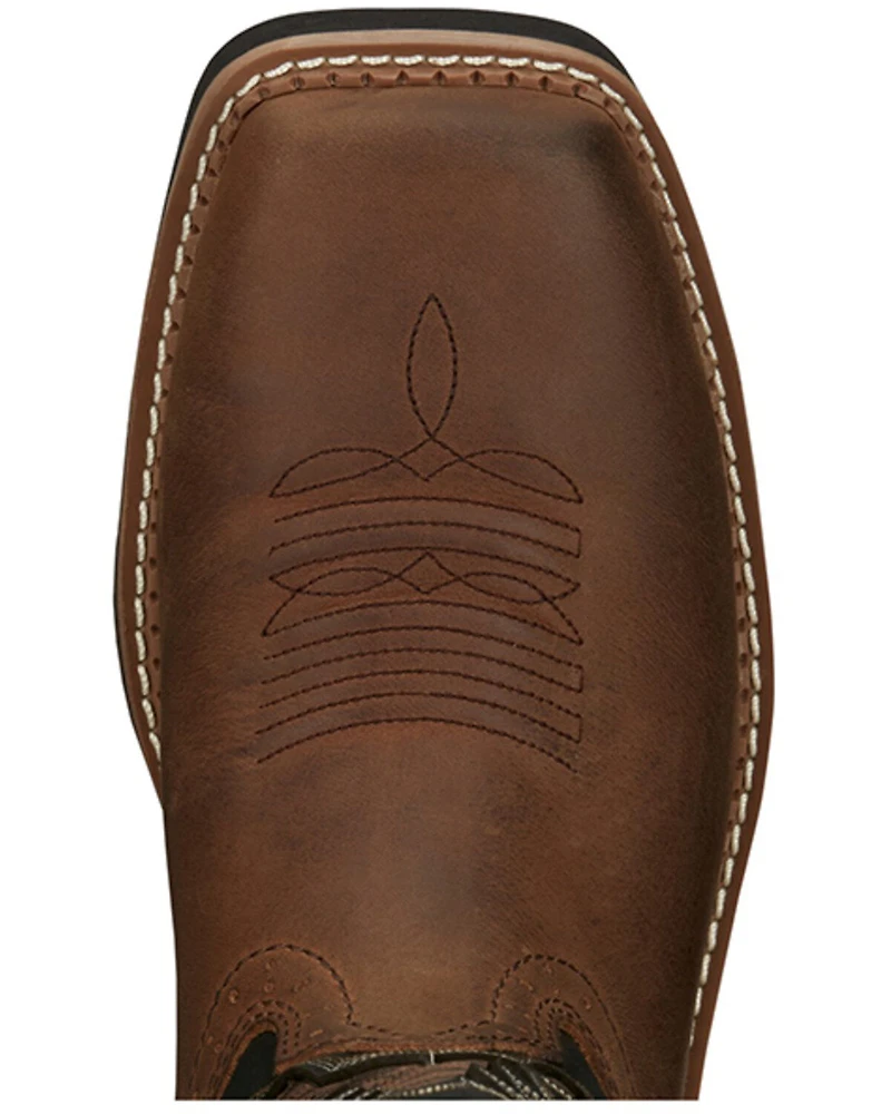 Justin Men's Stampede Bolt Pull On Western Work Boots - Nano Composite Toe