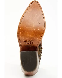 Liberty Black Women's Mosil Faux Snake Zipper Western Fashion Booties - Round Toe
