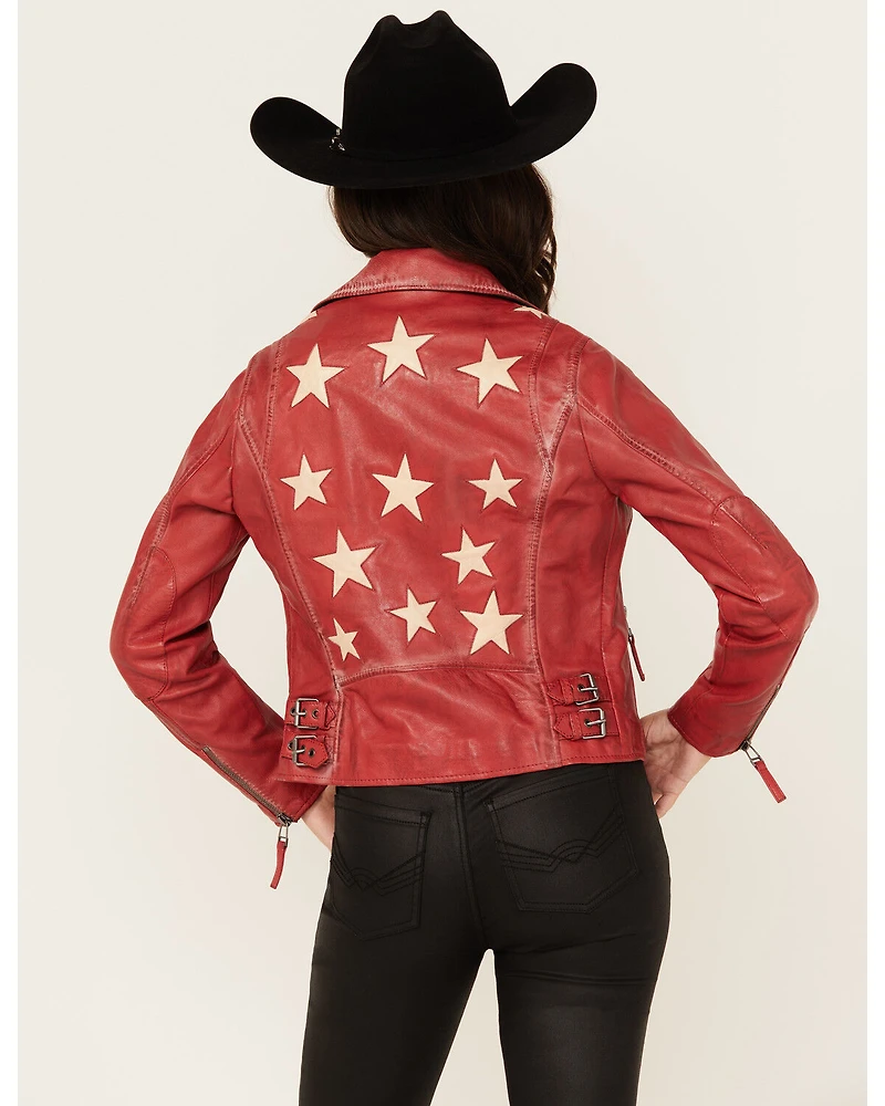 Mauritius Leather Women's Christy Scatter Star Jacket
