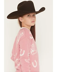 Self Esteem Girls' Horseshoe and Boots Sweater