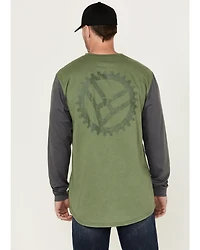 Hawx Men's FR Color Block Long Sleeve Graphic Work T-Shirt