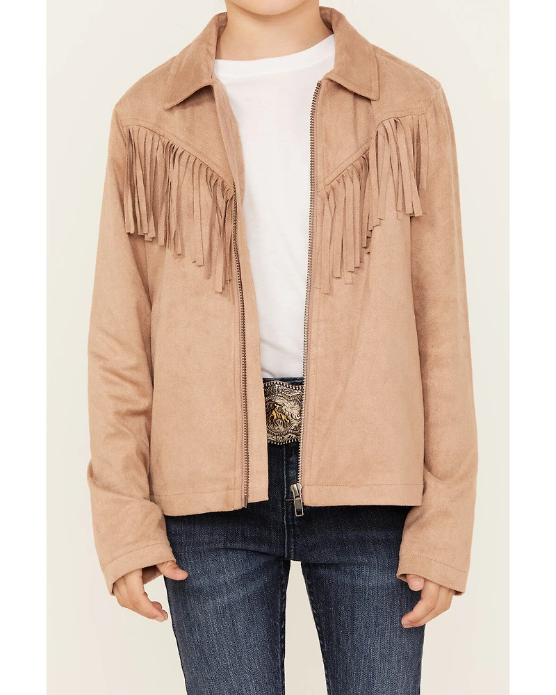 Shyanne Girls' Faux Suede Fringe Jacket