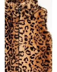Urban Republic Toddler Girls' Jaguar Print Faux Fur Vest