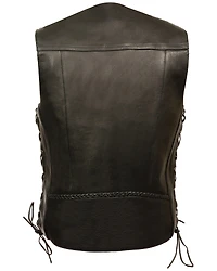 Milwaukee Leather Men's Buffalo Snap Braided Side Lace Vest - XBig