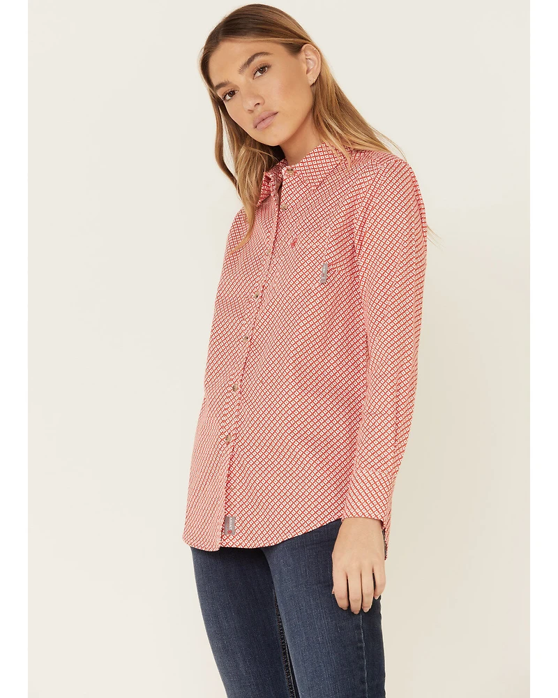 Ariat Women's Boot Barn Exclusive FR Sofia Geo Print Long Sleeve Button Down Work Shirt