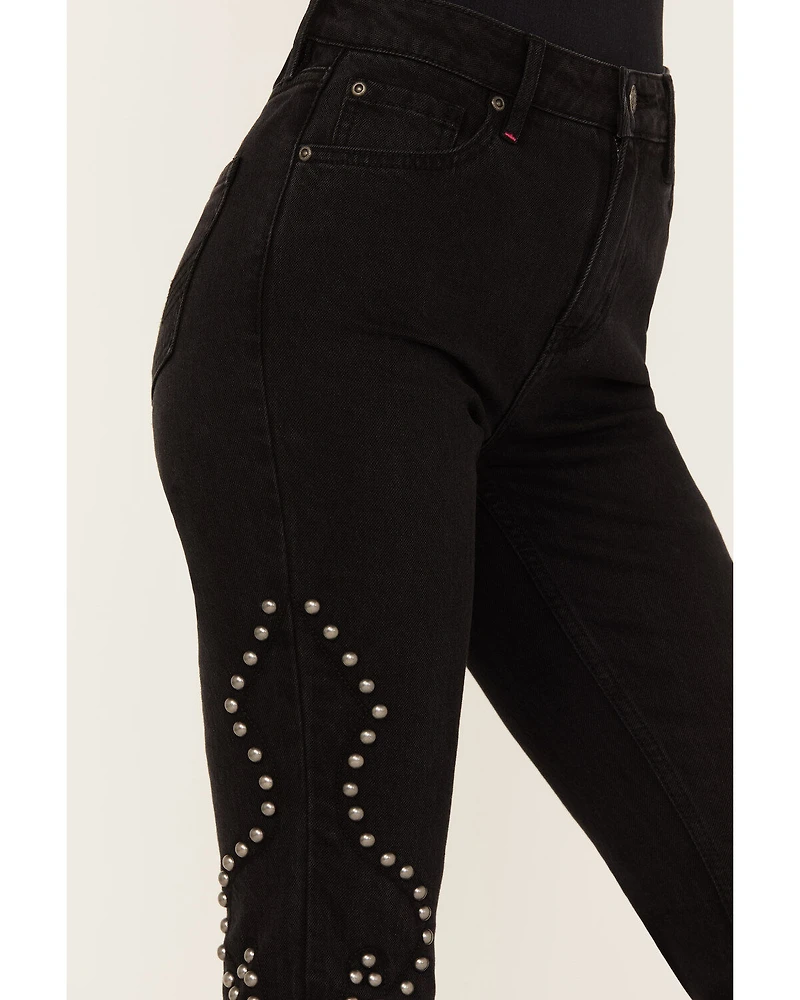 Idyllwind Women's Alameda High Risin Studded Stretch Flare Jeans