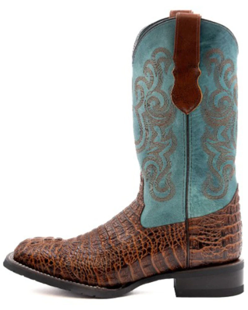 Ferrini Men's Caiman Print Performance Western Boots - Broad Square Toe