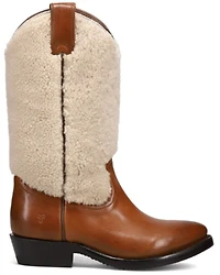 Frye Women's Billy Pull-On Shearling Western Boots - Round Toe
