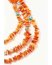Paige Wallace Women's 3-Layer Spiny Oyster Chip Necklace