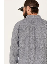 United By Blue Men's Southwestern Soft Hemp Chambray Long Sleeve Western Shirt