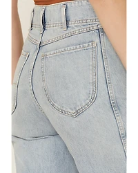 Free People Women's Aster Light Wash High Rise Straight Denim Jeans