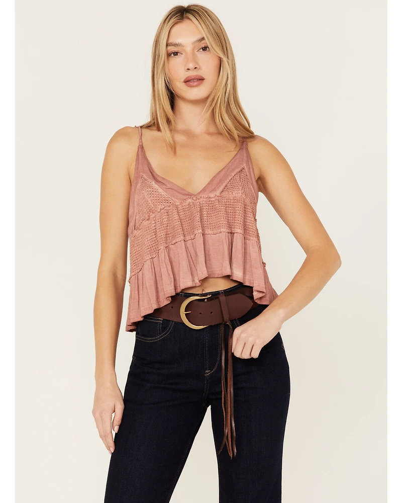 Cleo + Wolf Women's Brown Braided Fringe Belt