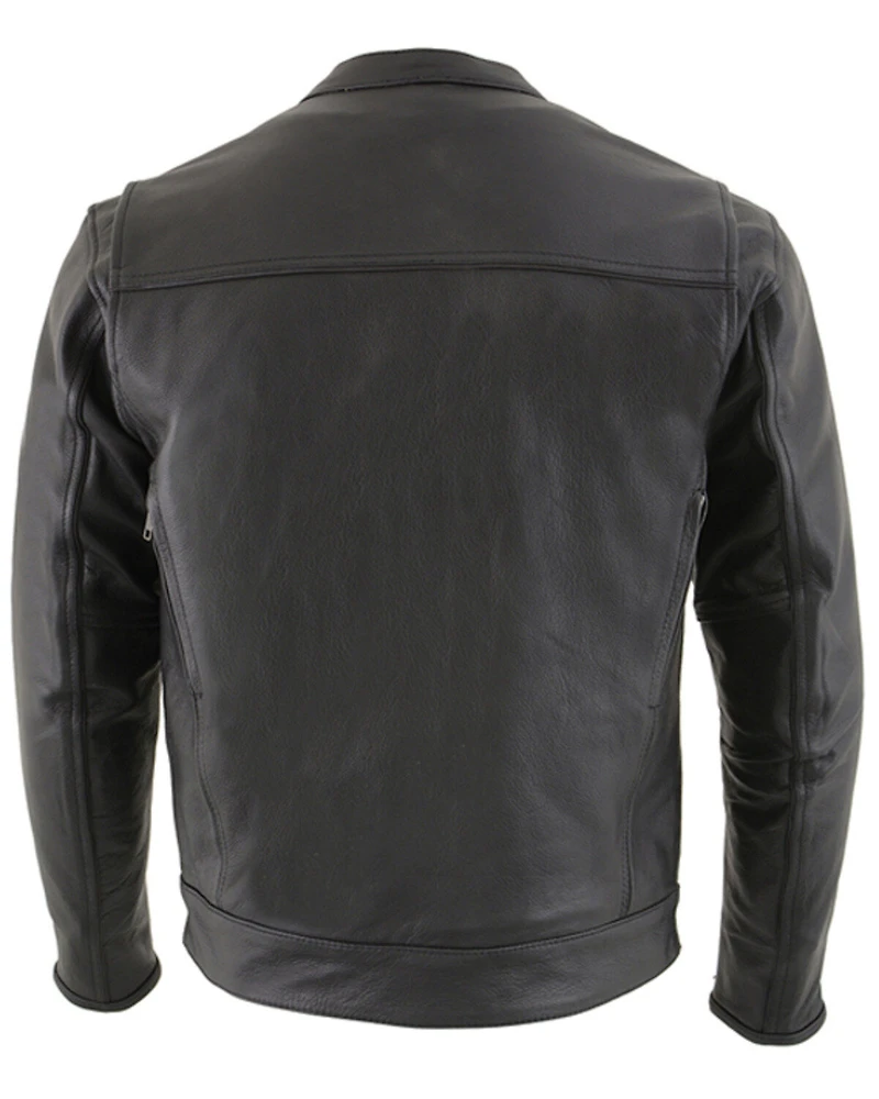Milwaukee Leather Men's 3X Vented Scooter Zip-Front CoolTec Leather Jacket - Big