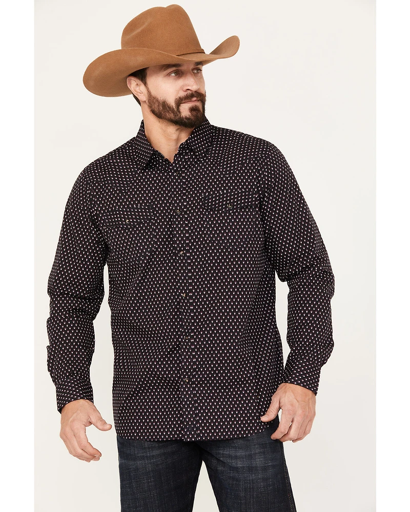 Moonshine Spirit Men's Cat Geo Print Long Sleeve Western Snap Shirt