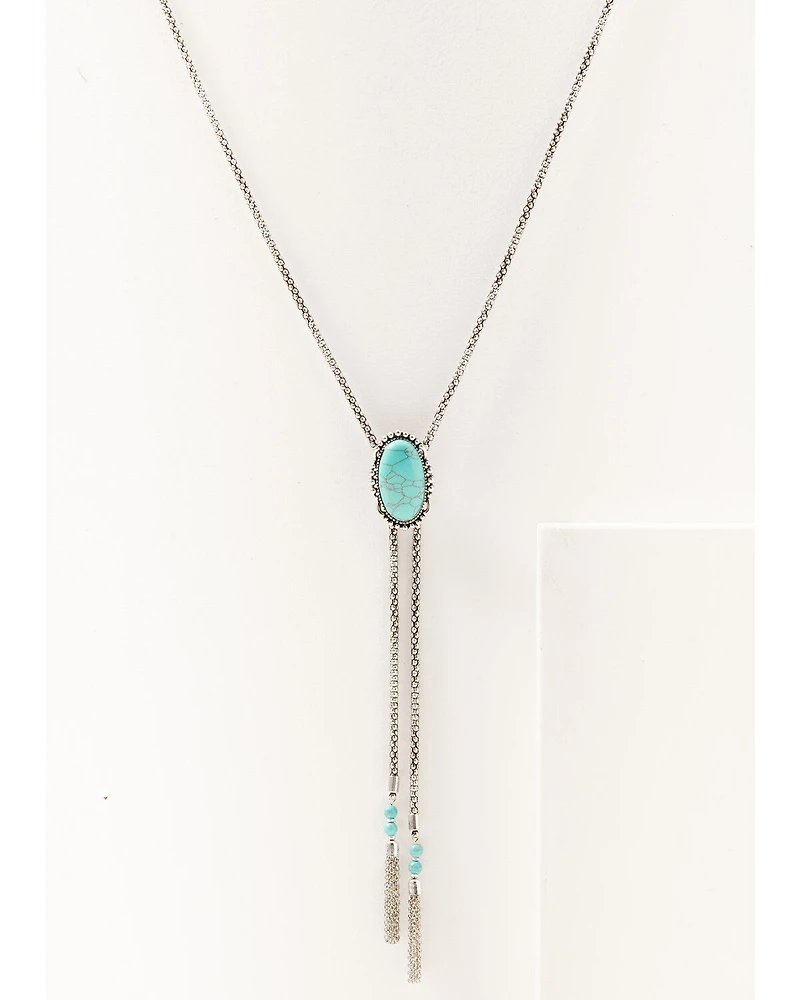Shyanne Women's Turquoise Stone Bolo Necklace