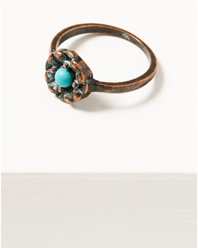 Shyanne Women's Bronze & Turquoise 4-Piece Ring Set