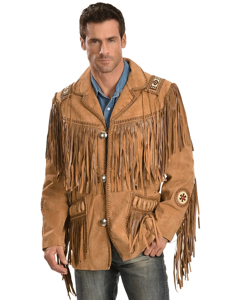 Scully Men's Hand Laced Bead Trim Coat