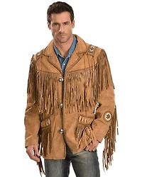 Scully Men's Hand Laced Bead Trim Coat