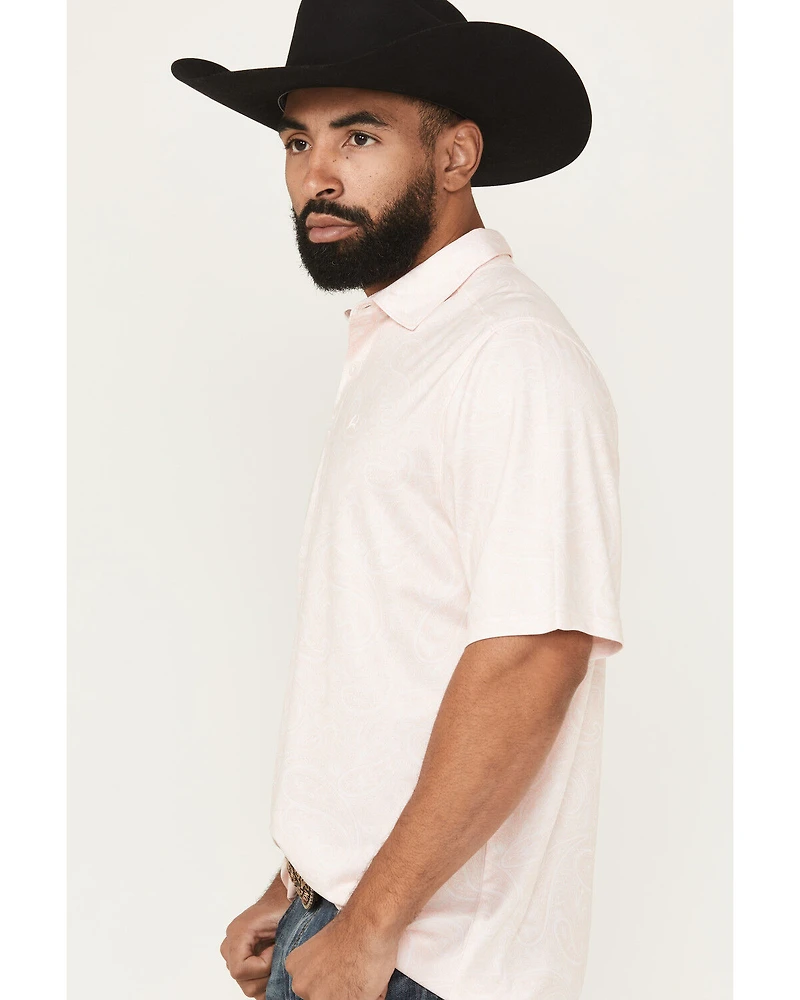 Cinch Men's Paisley Print Short Sleeve Button-Down Polo