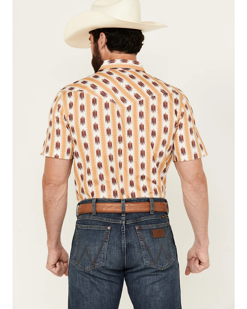 Cody James Men's Saint Abstract Striped Short Sleeve Snap Western Shirt