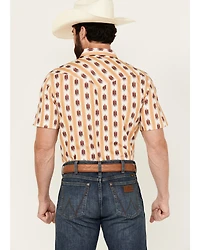 Cody James Men's Saint Abstract Striped Short Sleeve Snap Western Shirt