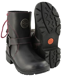 Milwaukee Leather Women's Lace-Up Motorcycle Boots - Round Toe