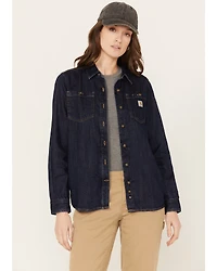 Carhartt Women's Relaxed Fit Midweight Denim Long Sleeve Work Shirt