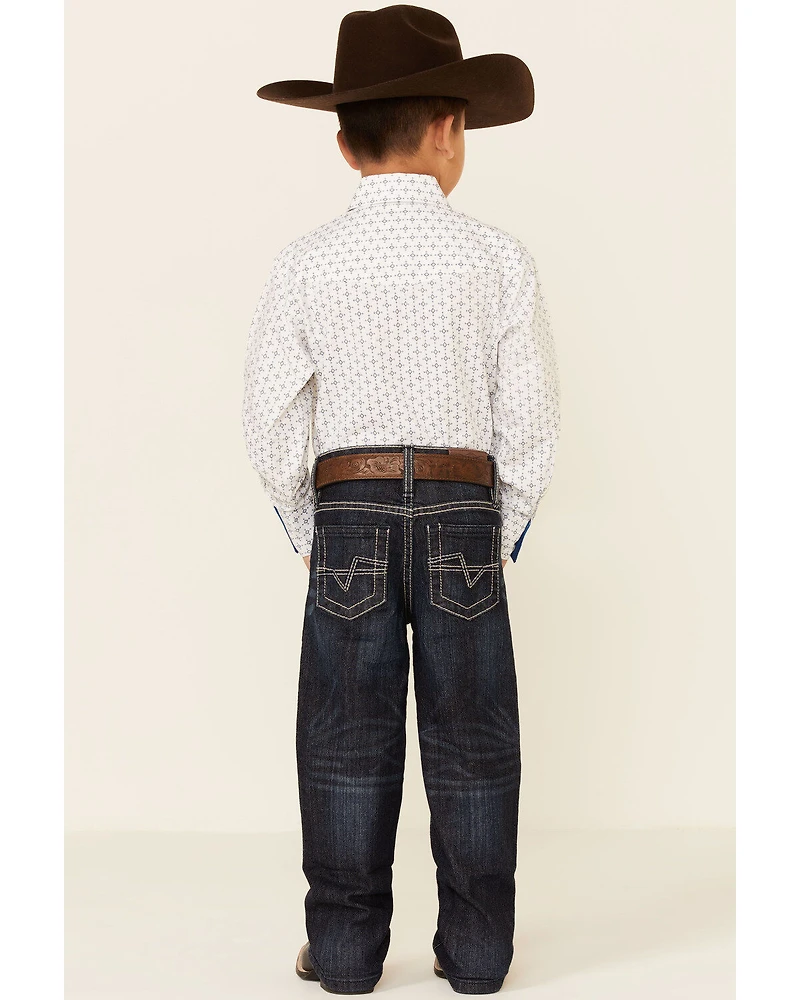 Cody James Little Boys' Night Hawk Medium Wash Mid Rise Stretch Relaxed Bootcut Jeans