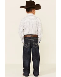 Cody James Little Boys' Night Hawk Medium Wash Mid Rise Stretch Relaxed Bootcut Jeans