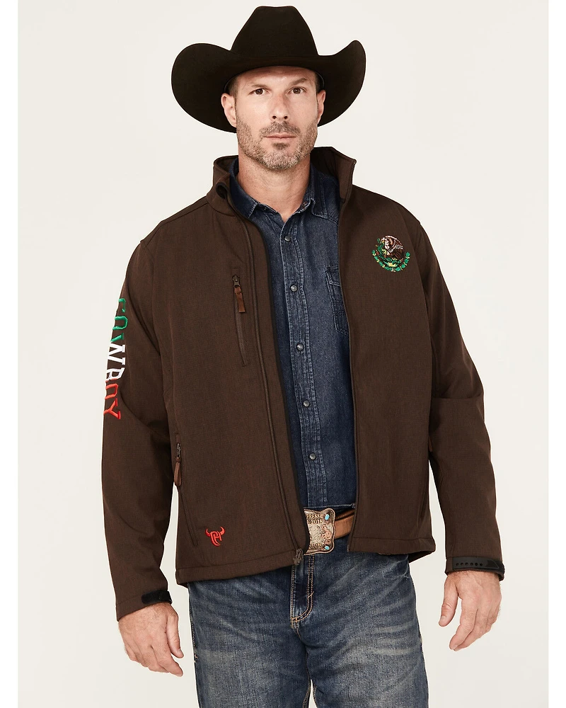 Cowboy Hardware Men's Mexico Flag Bull Softshell Zip Jacket