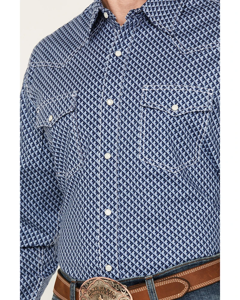Wrangler 20X Men's Advanced Comfort Geo Print Long Sleeve Snap Western Shirt