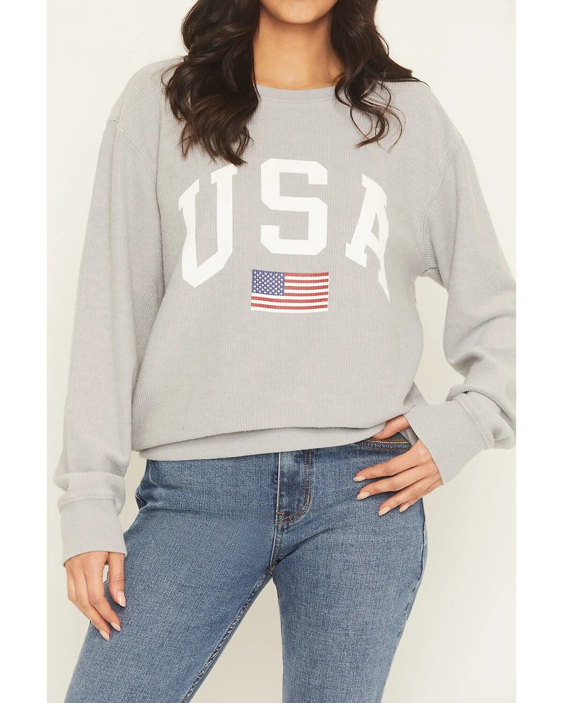 Blended Women's USA Flag Crewneck Sweater