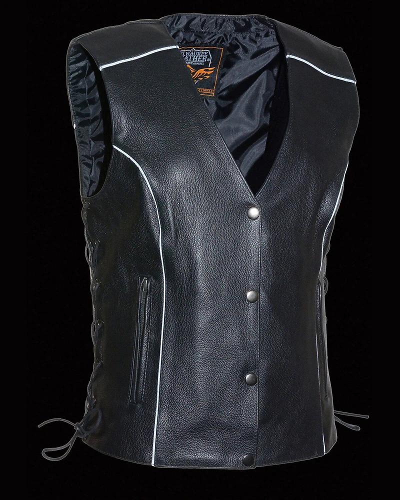 Milwaukee Leather Women's Side Lace Concealed Carry Vest - 3X