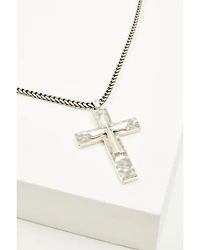Cody James Men's Hammered Double Cross Necklace
