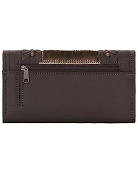 American West Women's Cow Town Chocolate Tri-Fold Wallet