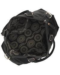 American West Chocolate Cow Town Large Convertible Zip Top Satchel