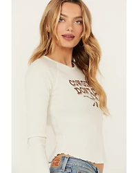 Originality Women's Cowgirls Don't Cry Long Sleeve Thermal Graphic Tee