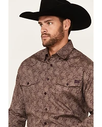 Justin Men's Boot Barn Exclusive Paisley Print Long Sleeve Button-Down Stretch Western Shirt