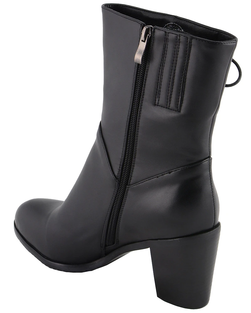 Milwaukee Leather Women's Laced Side Riding Boots - Round Toe