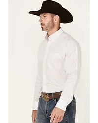 Wrangler Men's Bucking Cancer Geo Print Long Sleeve Button-Down Western Shirt